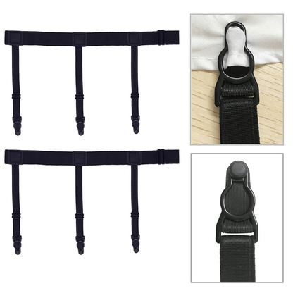 Men shirt stays belt with non-slip locking clips