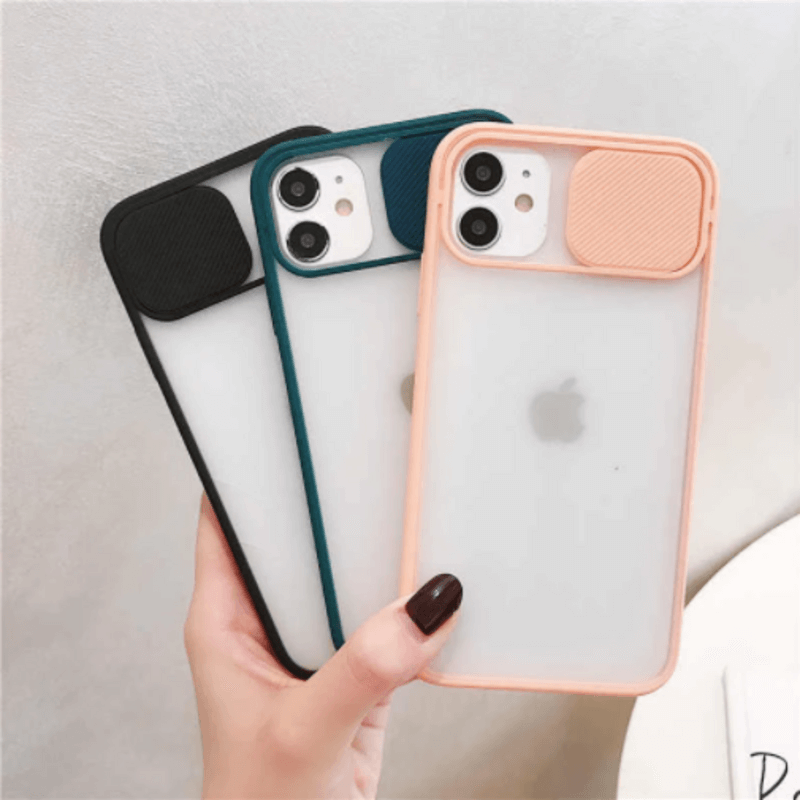 New thin slide camera lens protection phone case for iphone