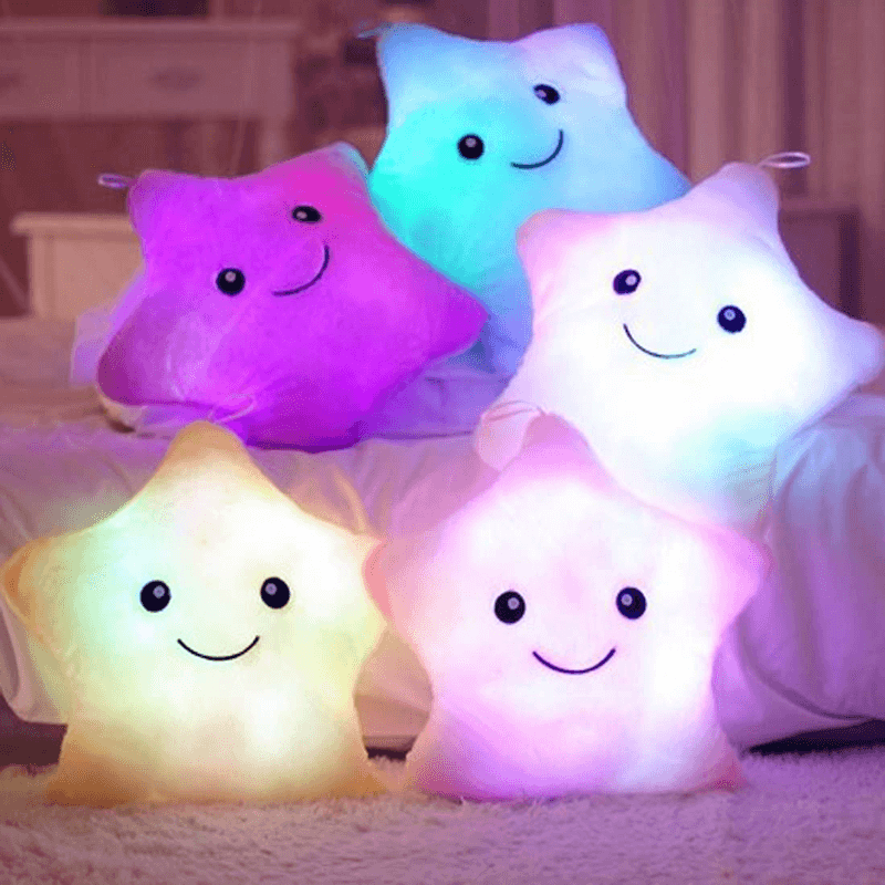 7 color changing light up star pillow