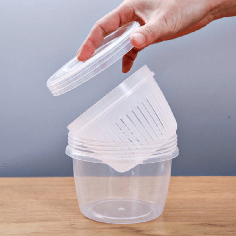 Kitchen double-layer food drain storage box