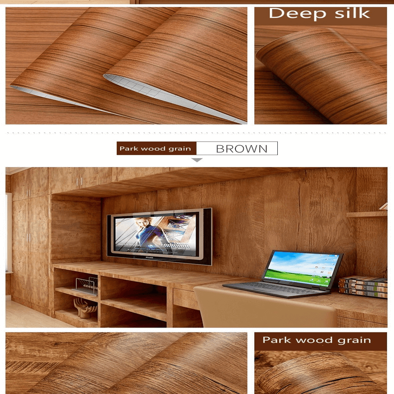 Waterproof deep wood vinyl wallpaper roll