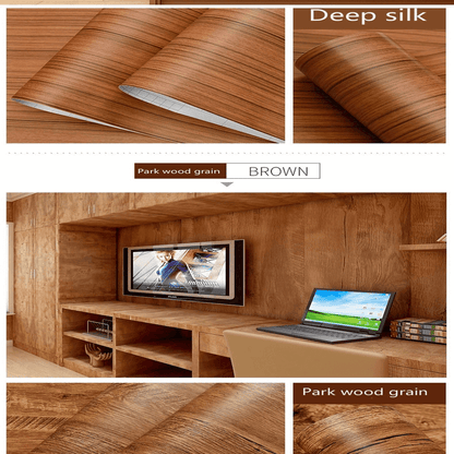 Waterproof deep wood vinyl wallpaper roll