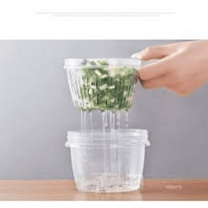 Kitchen double-layer food drain storage box