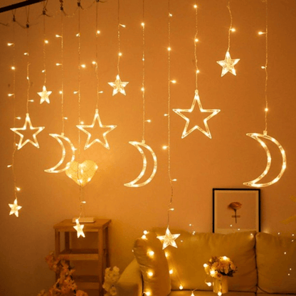 3.5m star moon string lights lamp curtain led