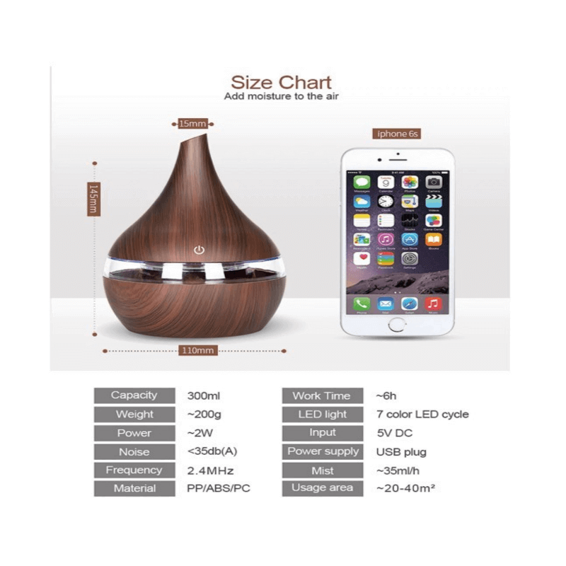 Ultrasonic personal wooden humidifier