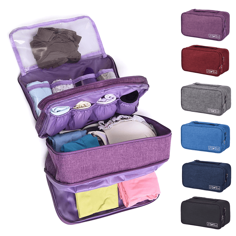 Triple layer travel underwear toiletry bag