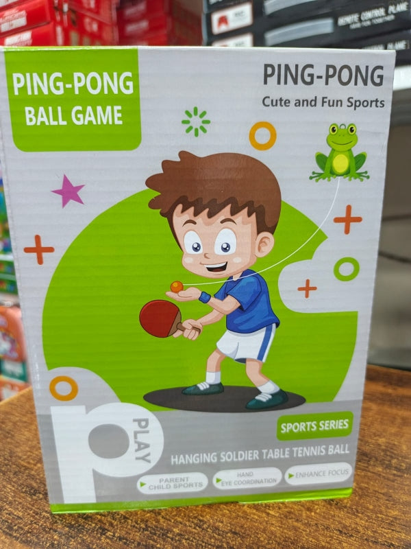 KIDS PING PONG TRAINER GAME WITH 2 ROCKETS