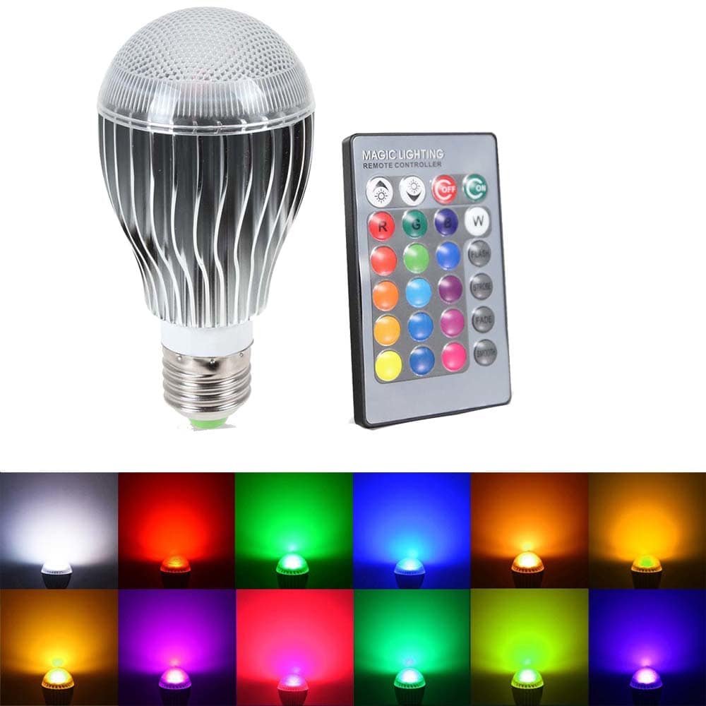 Remote led rgb bulb light
