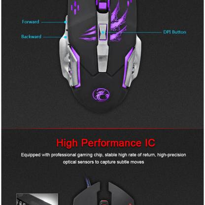 A8 3200 dpi 6d wired gaming mouse
