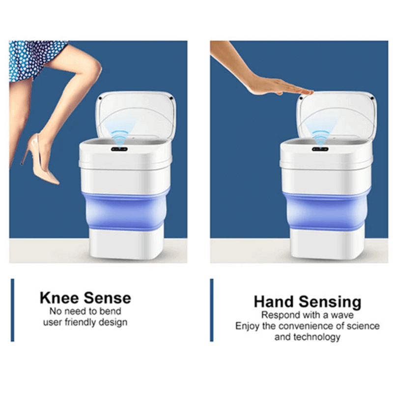 Smart sensor folding trash can dustbin