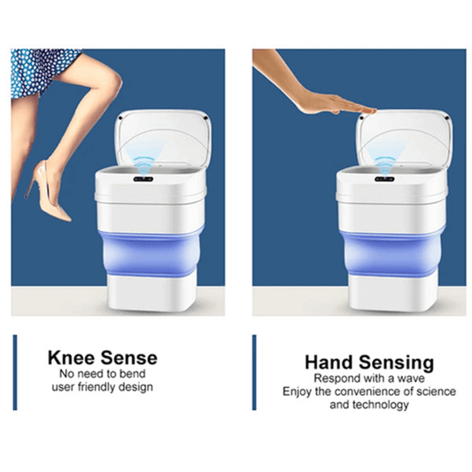 Smart sensor folding trash can dustbin