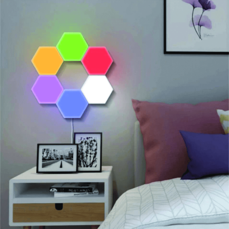 3 pcs hexagonal colorful sensor wall light
