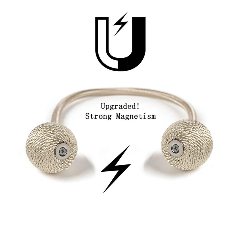 Magnetic curtain tiebacks