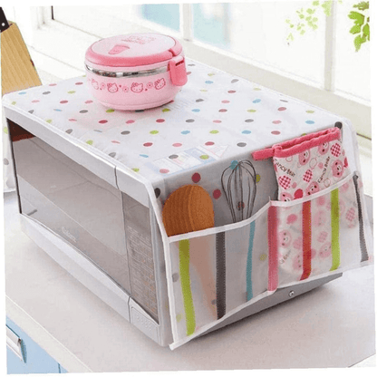 Microwave dust cover waterproof double pocket storage bag 