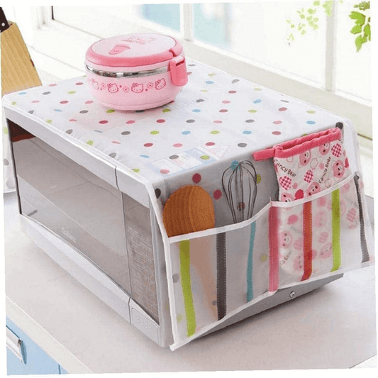 Microwave dust cover waterproof double pocket storage bag 