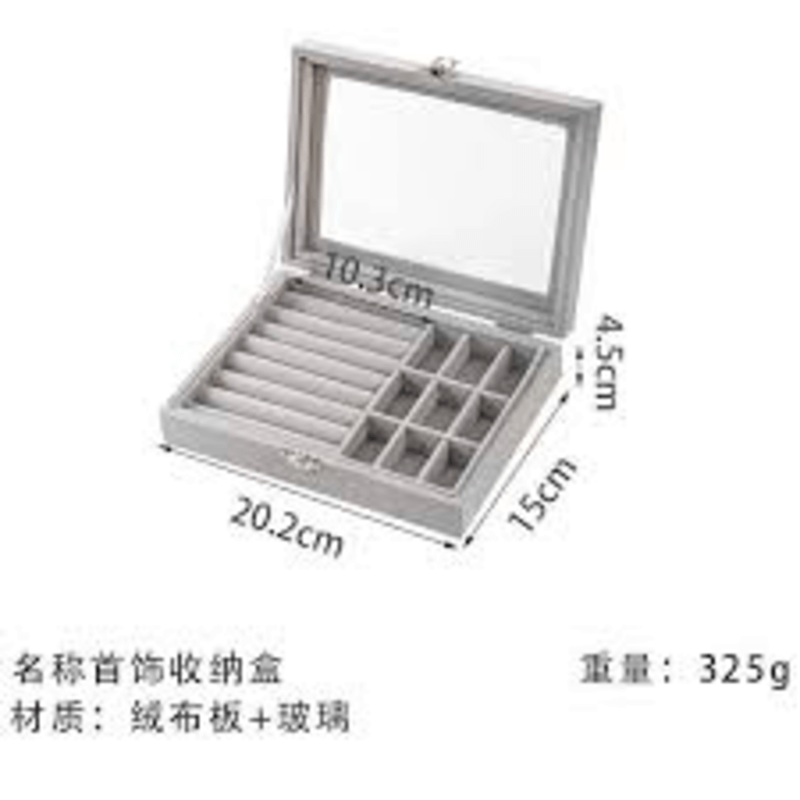 Velvet rings and earrings organizer storage box