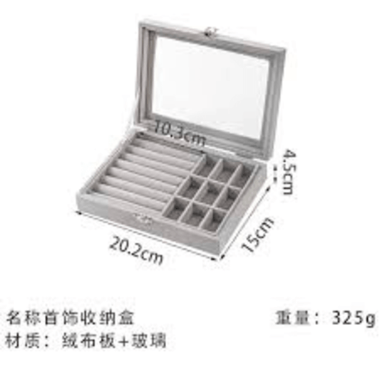 Velvet rings and earrings organizer storage box