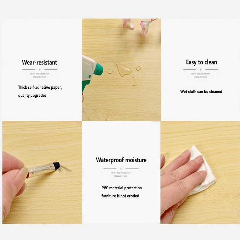 Waterproof deep wood vinyl wallpaper roll