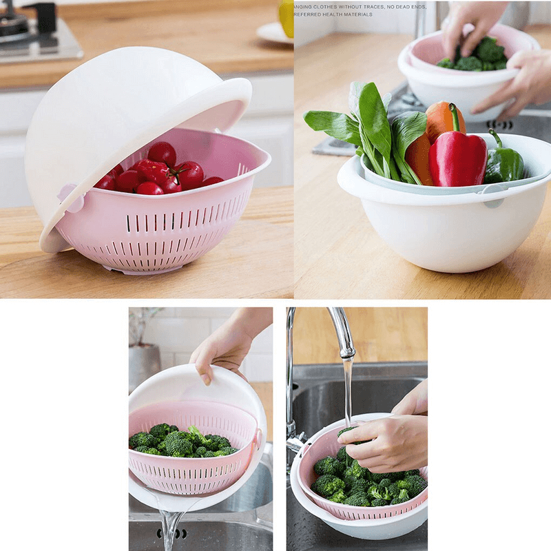 Kitchen double drain basket bowl