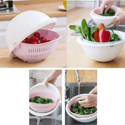 Kitchen double drain basket bowl