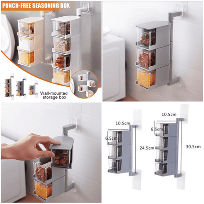 Punch-free wall-mounted spice rack 4 layer
