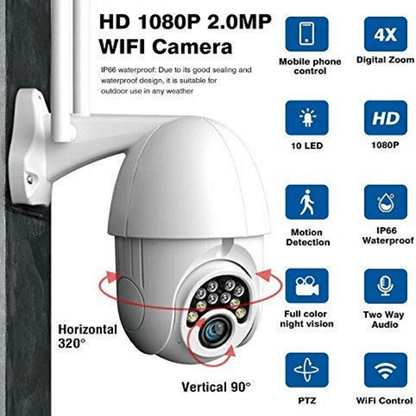 2mp outdoor/indoor ptz double antenna wifi camera