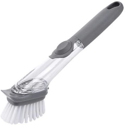 Long-handled detachable liquid washing dishes brush - grey