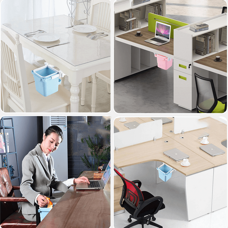 Retractable office desk home adhesive dustbin