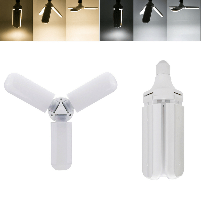 Foldable fan blade led garage lights