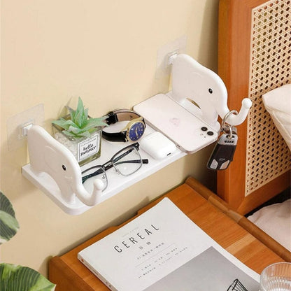 Multifunctional elephant shape wall mounted storage shelf