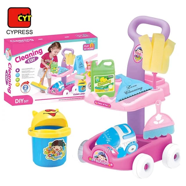 Kids cleaning trolley vacuum cleaner set