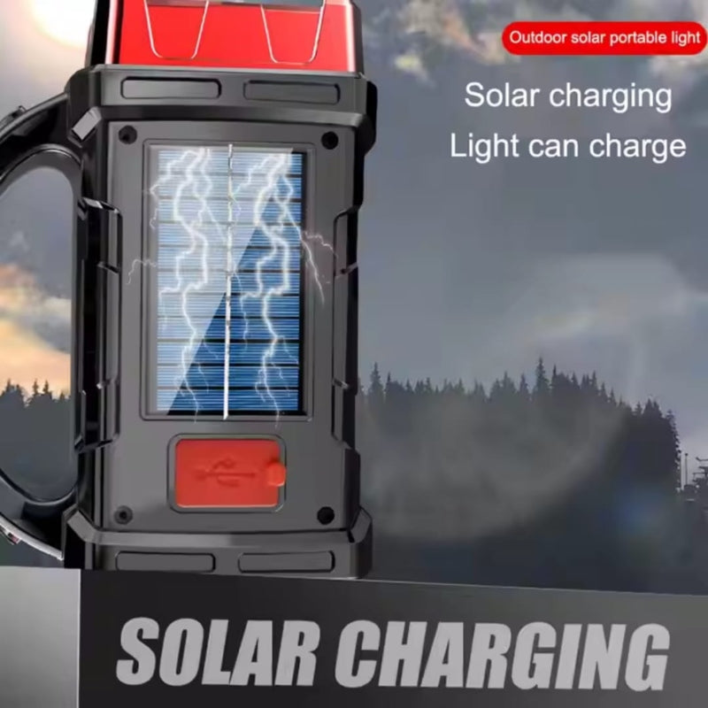 Solar Portable Spotlight Powerful USB Rechargeable