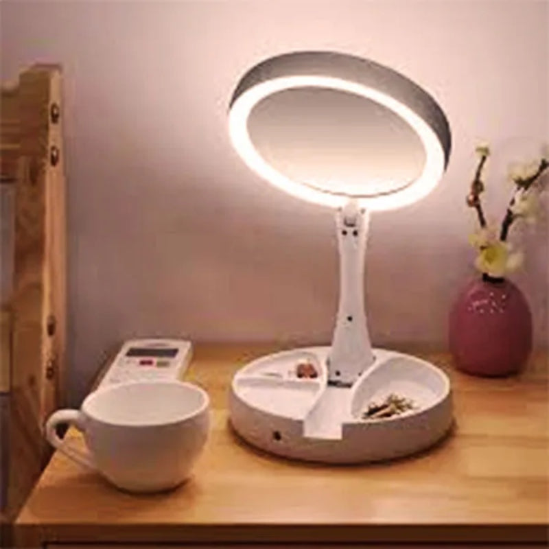 Foldable led lights makeup mirror