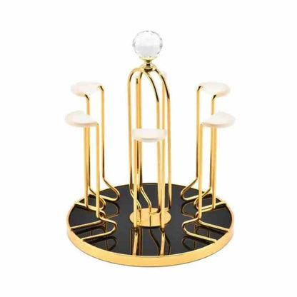CUPS and MUG Stand Golden Metal Holders Rack