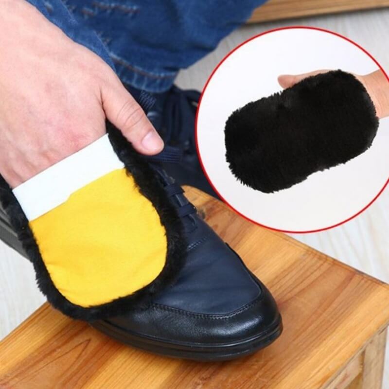 1pc household cleaning cloth shoeshine wool gloves
