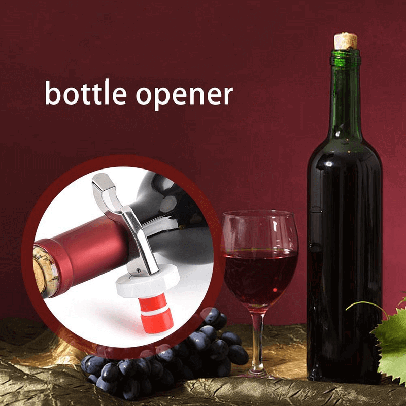 Multi-function stainless bottle opener silicone stopper