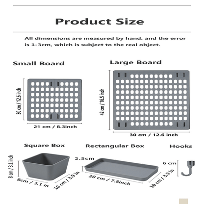 Room kitchen decor hole board wall shelf hooks