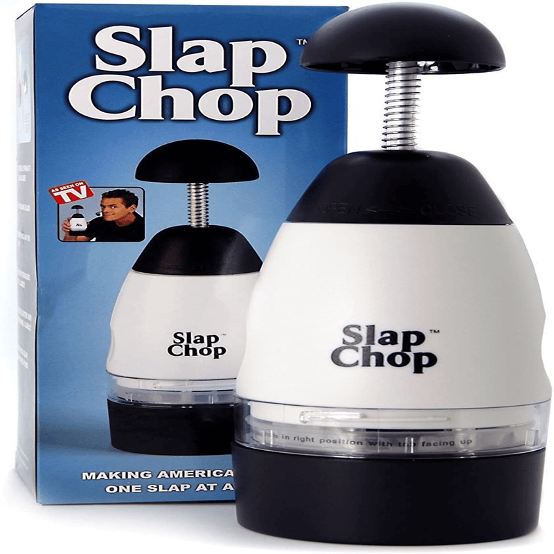 Slap chop slicer with stainless steel blades