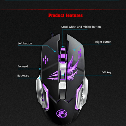 A8 3200 dpi 6d wired gaming mouse