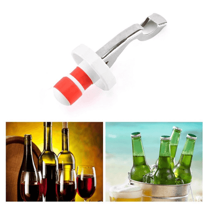 Multi-function stainless bottle opener silicone stopper