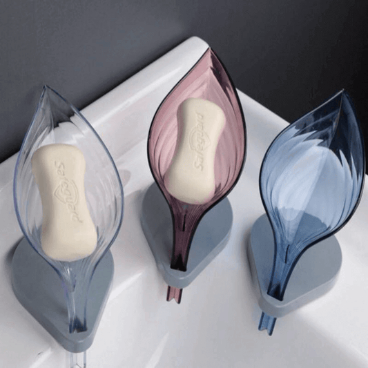 Leaf shaped hollow soap storage holder