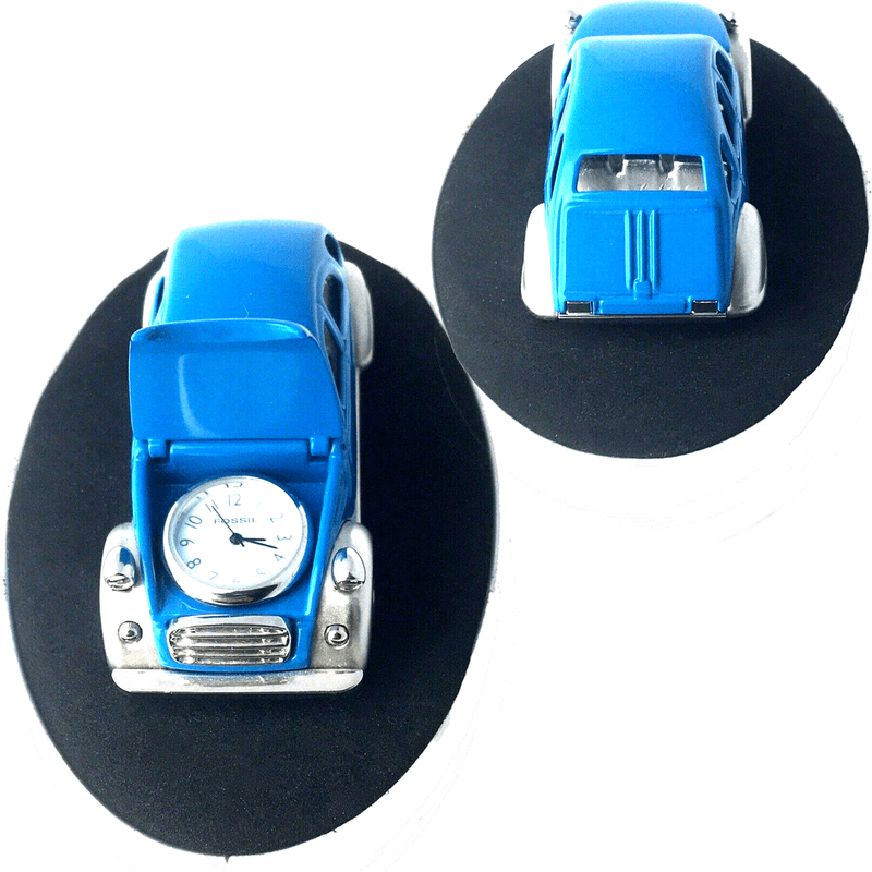 Fossil brand antique foxy beetle car clock - metal