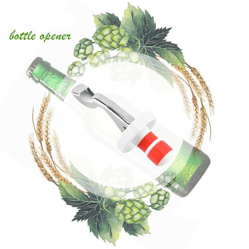 Multi-function stainless bottle opener silicone stopper