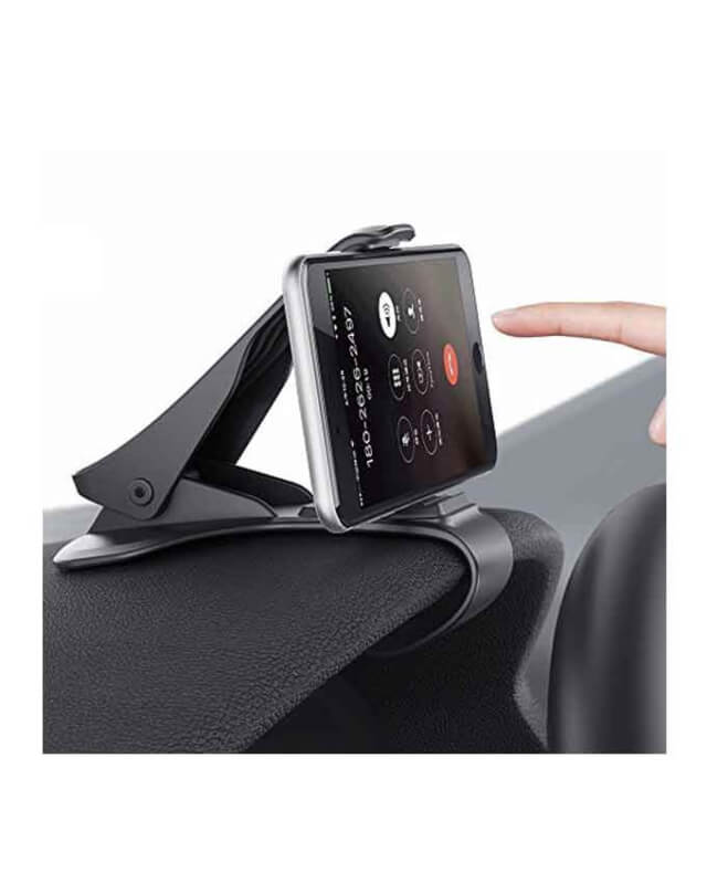 Universal instrument panel car mobile holder - black