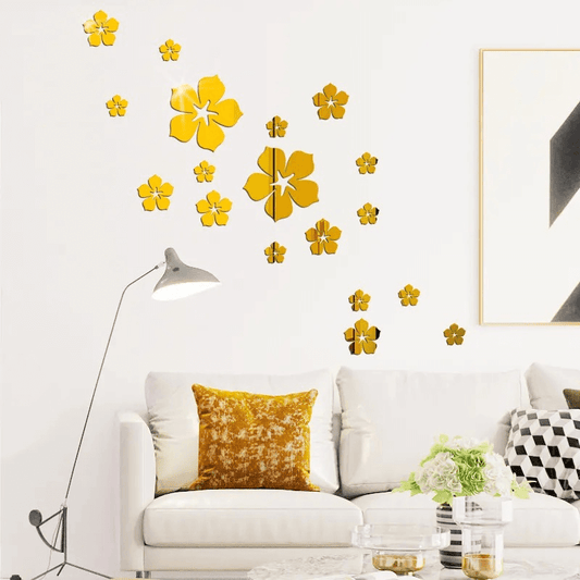 18 pcs flowers acrylic wall sticker