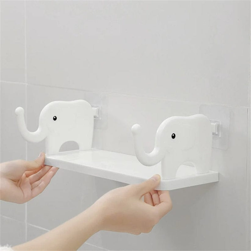 Multifunctional elephant shape wall mounted storage shelf