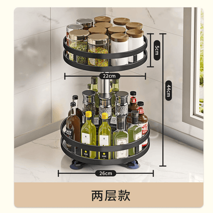 3 layer 360 degree rotating iron storage rack