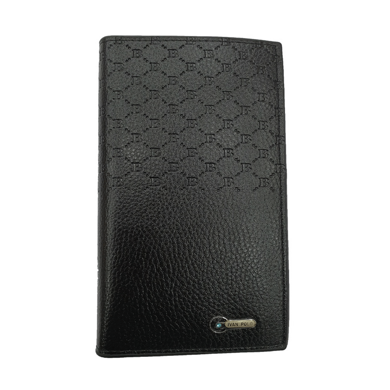 Luxury men utra-thin long wallet woven pattern