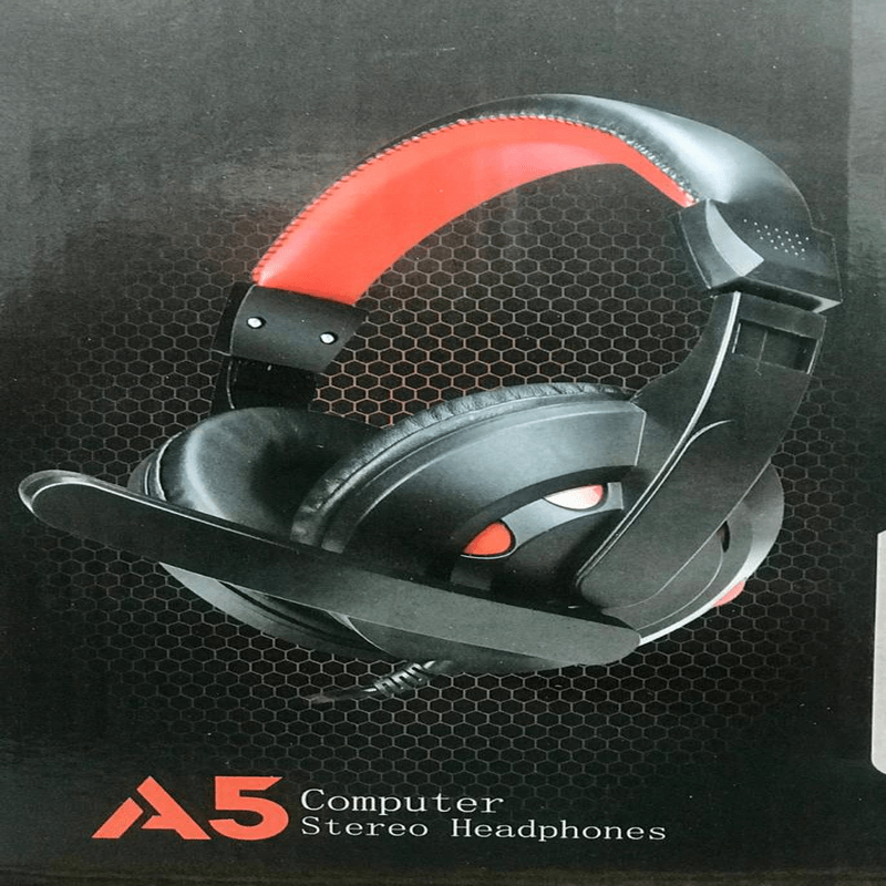 A5 computer stereo headphone dual pin wire headset with stick mic