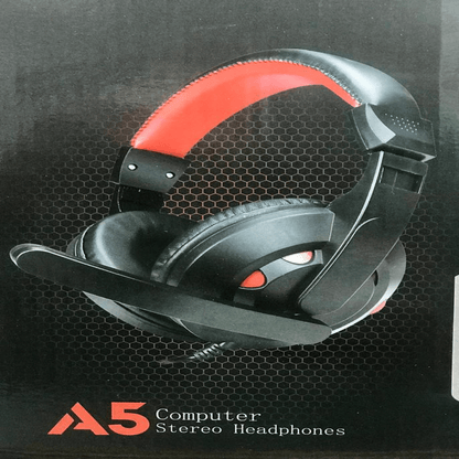 A5 computer stereo headphone dual pin wire headset with stick mic